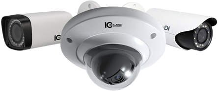 IC Realtime dome and bullet security cameras showcasing high-resolution video surveillance systems for enhanced smart home security